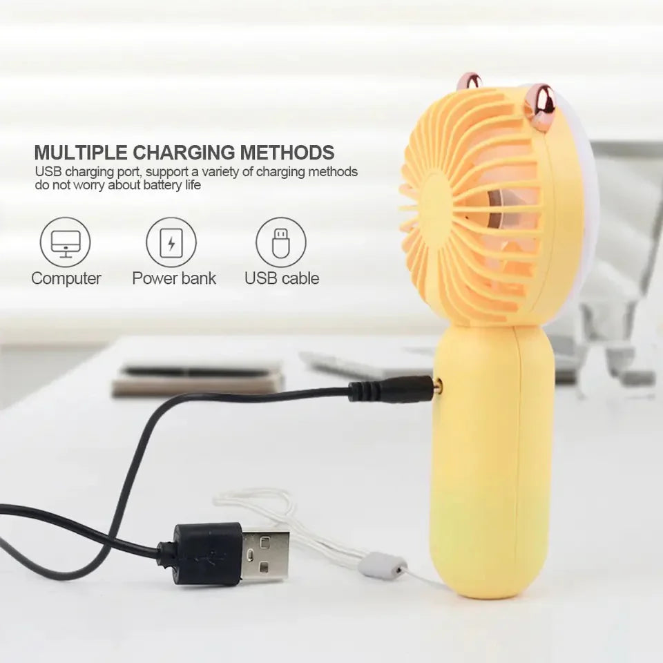 Mini Rechargeable fan with LED Light