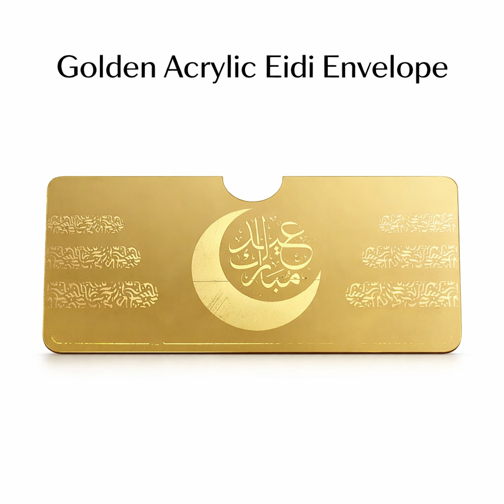 Acrylic Golden EID Envelopes