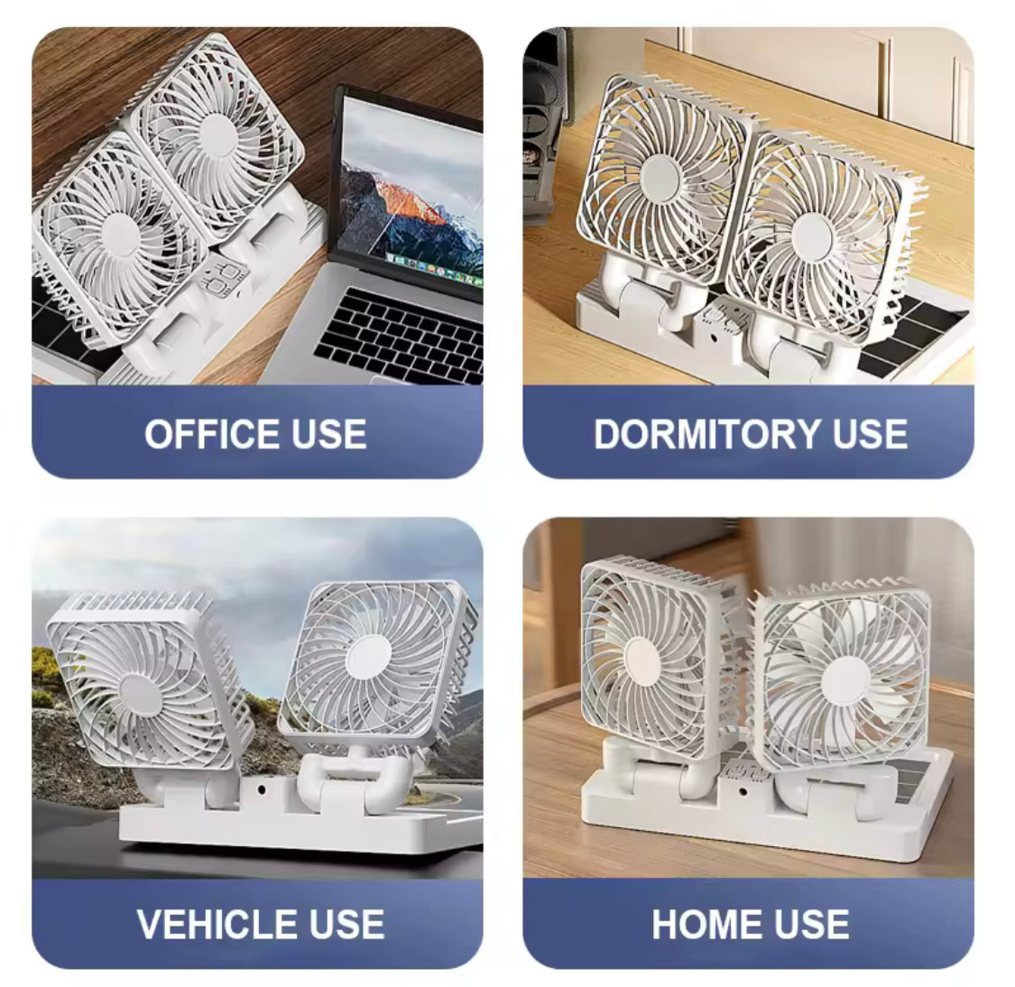 Rechargeable Dual Head Solar Fan