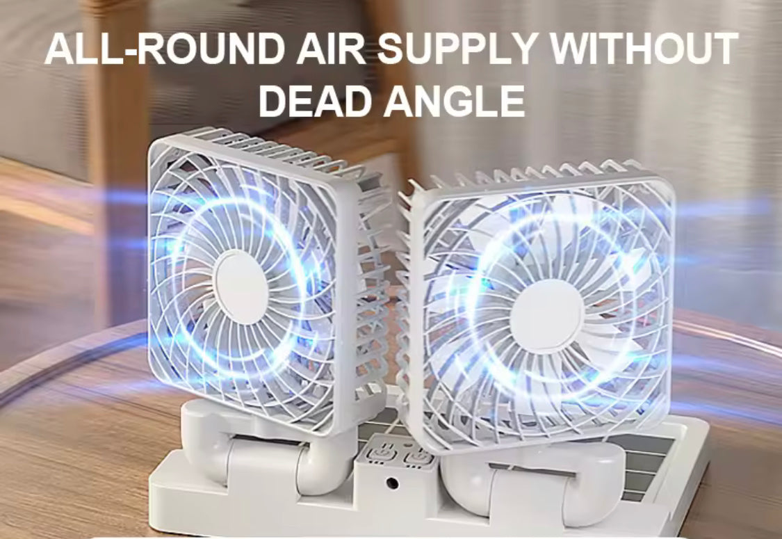 Rechargeable Dual Head Solar Fan