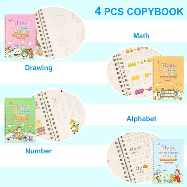 Magic Practice Book for Children -( Pack of 4 )