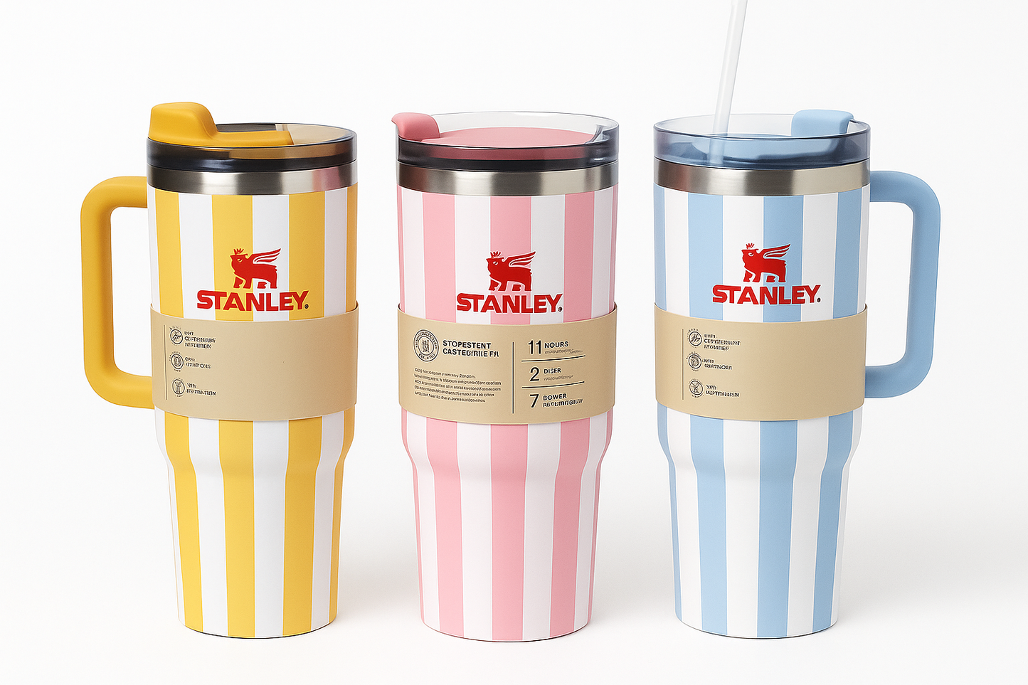 Premium Stanley Stainless Steel Insulated Tumbler with Handle & Reusable Straw