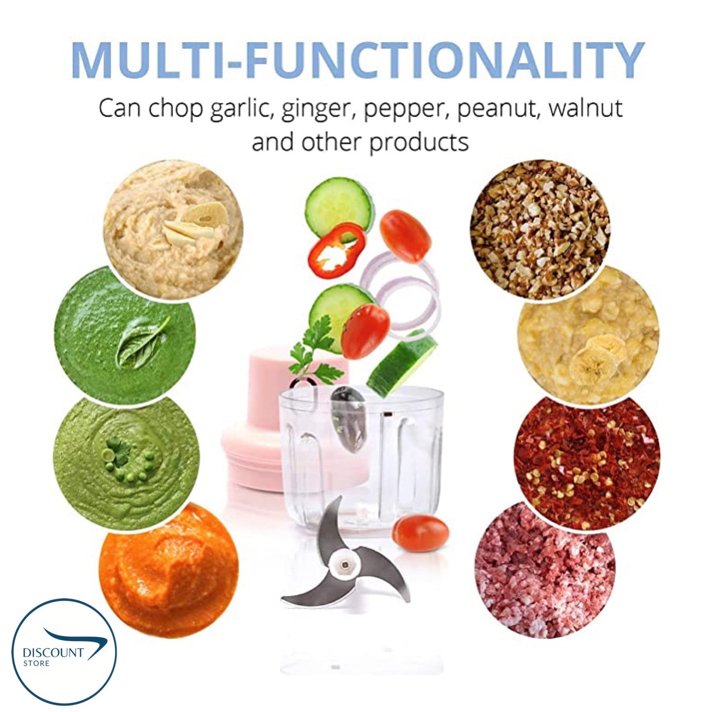 Rechargeable Electric Bowl Food Chopper (250ML)